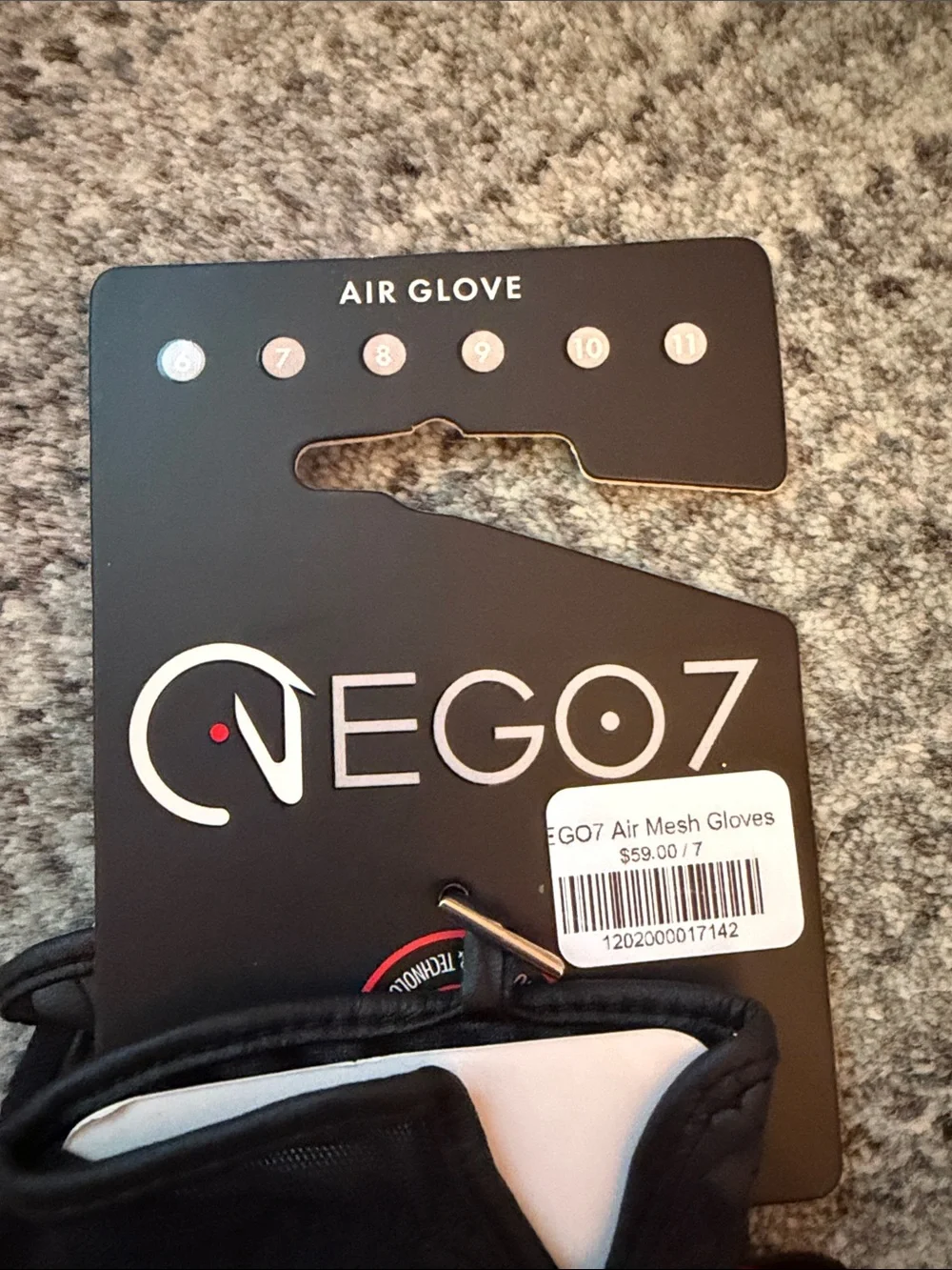 EGO7 Black Womans Air Riding Gloves with breathable mesh Size 7